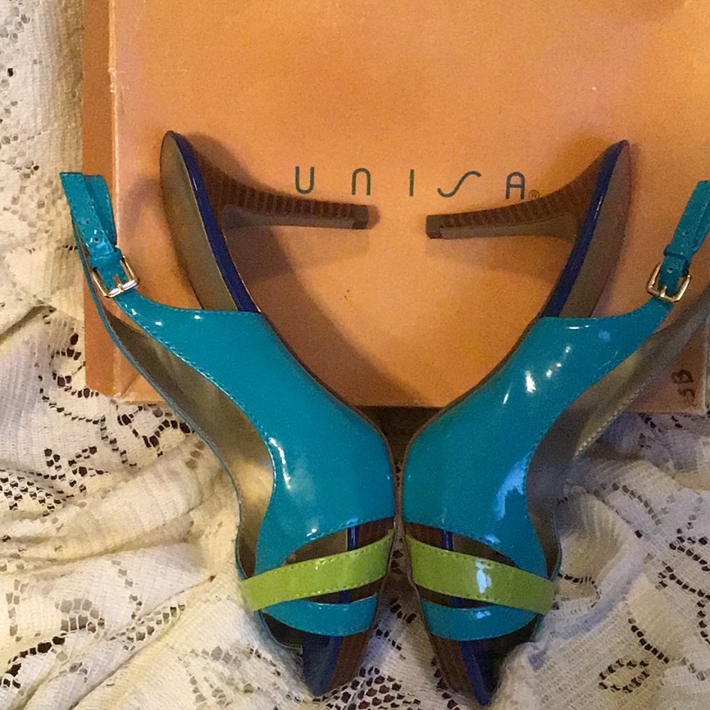 Blue/Teal/ Green Strappy Heeled Sandal